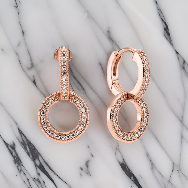 DOUBLE ROSEY HOOPS