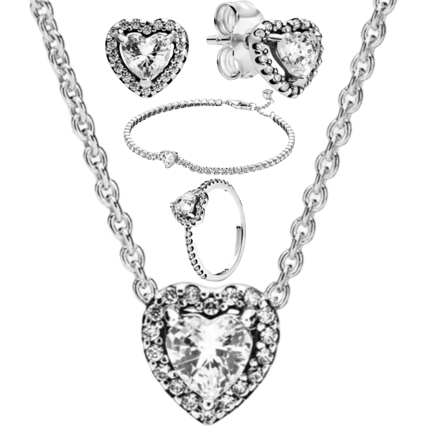 JUEGO DE PENDIENTES DE PLATA LOVE