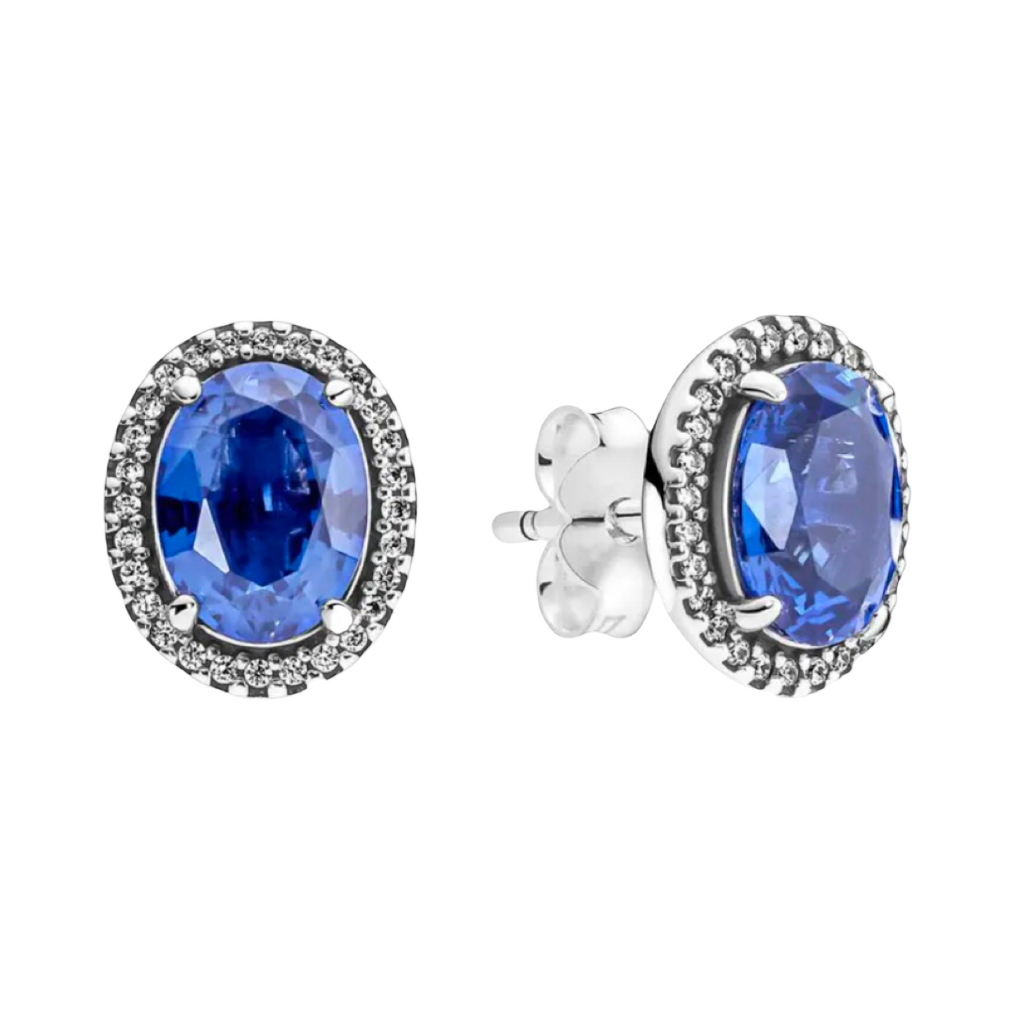 CLOUS D'OREILLES SAPHIR OVALES