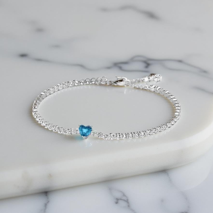 PULSERA DE CORAZÓN DE AMOR CIELO