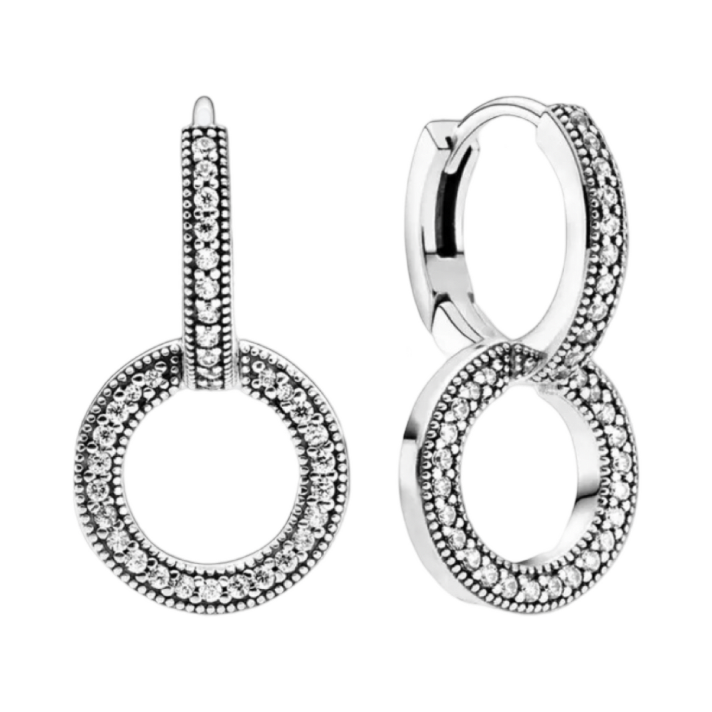 Créoles doubles en argent
