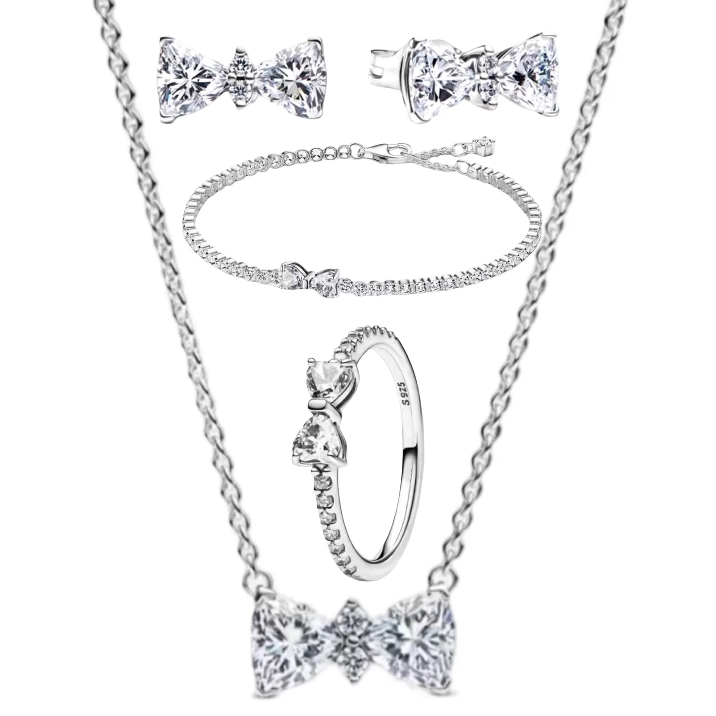SINGLE SILVER BOW SET