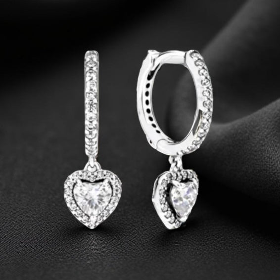 Créoles d'amour en argent
