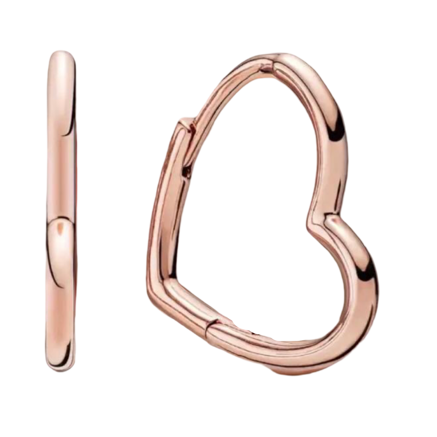 Créoles en forme de cœur rose