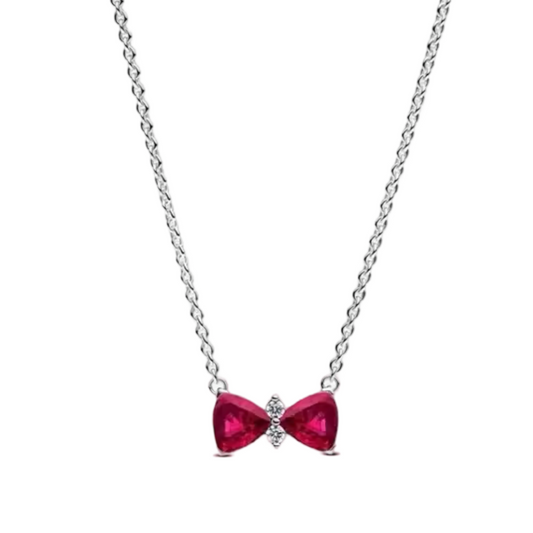 RED BOW NECKLACE