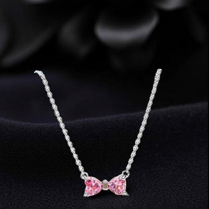 PINK BOW NECKLACE