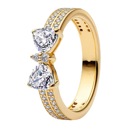 Double Golden Bow Ring