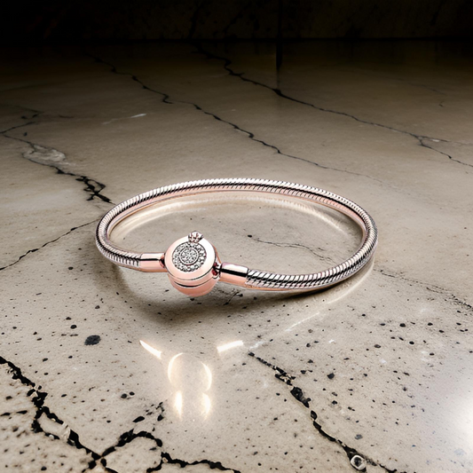 BRACELET COURONNE EN OR ROSE