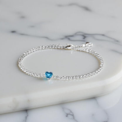 PULSERA DE CORAZÓN DE AMOR CIELO