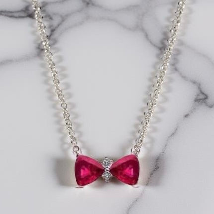 RED BOW NECKLACE