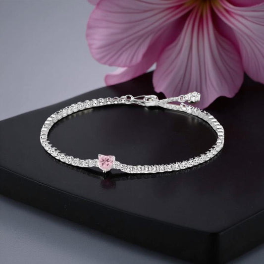 BRACELET COEUR ROSE