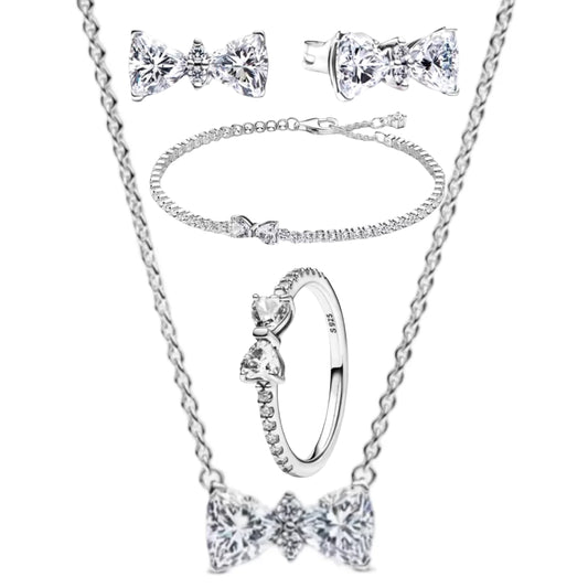 SINGLE SILVER BOW SET