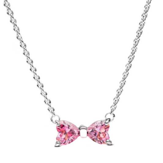 PINK BOW NECKLACE