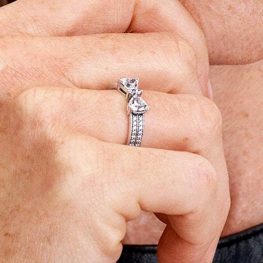 Bague nœud argenté