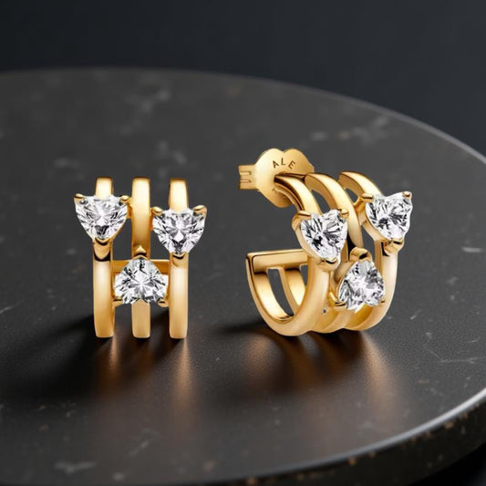 TRIPLE HEART STUDS