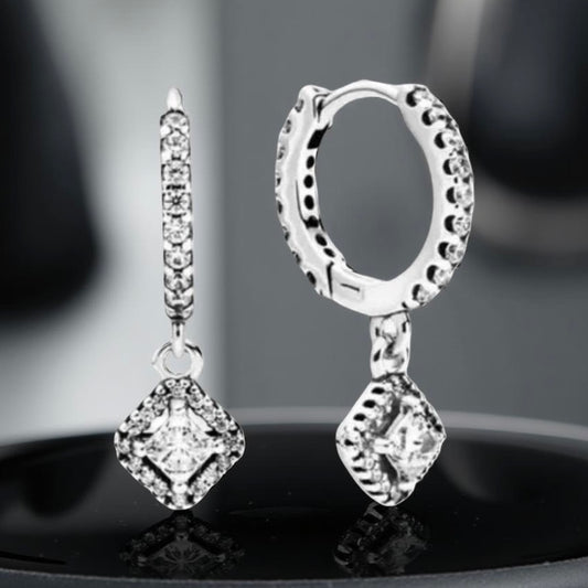 Créoles carrées en argent