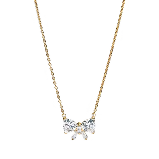 COLLAR CON LAZO DORADO