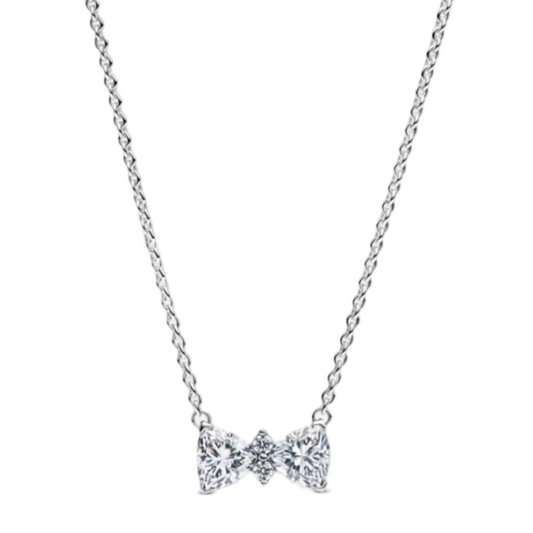 SILVER BOW NECKLACE