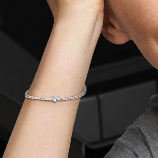 Bracelet cœur en argent