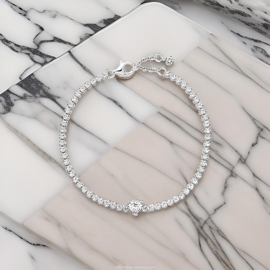 BRACELET COEUR EN ARGENT