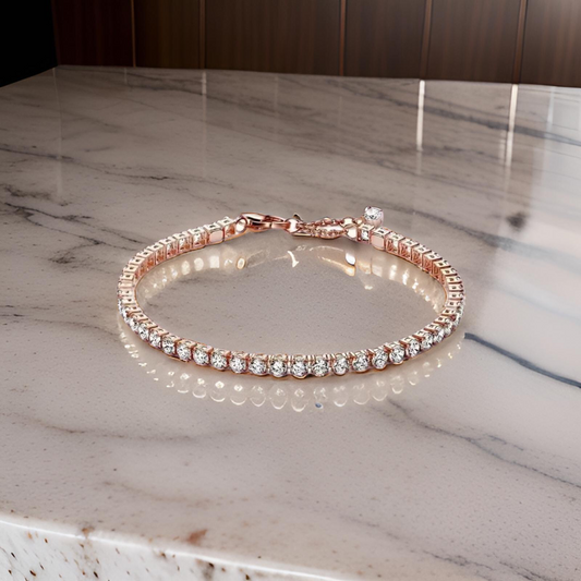 BRACELET DE TENNIS EN OR ROSE